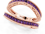Rose gold Round Amethyst Milgrain Eternity Band with Channel Setting_19