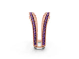Rose gold Round Amethyst Milgrain Eternity Band with Channel Setting_20