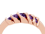 Rose gold Round Amethyst Multi-Row Crossover Band_10