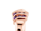 Rose gold Round Amethyst Multi-Row Crossover Band_11