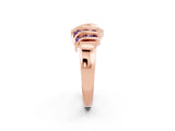 Rose gold Round Amethyst Multi-Row Crossover Band_8