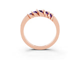 Rose gold Round Amethyst Multi-Row Crossover Band_9