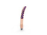 Rose gold Round Amethyst Pavé Curved Band with Shared Prong Setting_8