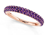 Rose gold Round Amethyst Pavé Eternity Band with Shared Prong Setting_7
