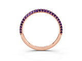 Rose gold Round Amethyst Pavé Eternity Band with Shared Prong Setting_9
