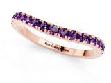Rose gold Round Amethyst Pavé Half Eternity Band with Shared Prong Setting_7
