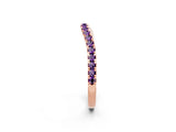 Rose gold Round Amethyst Pavé Half Eternity Band with Shared Prong Setting_8