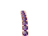 Rose gold Round Amethyst Pavé Set Curved Wedding Band_11