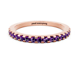 Rose gold Round Amethyst Pavé Set Eternity Band with Micro Prong Setting_6