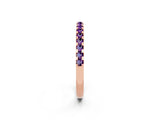Rose gold Round Amethyst Pavé Set Eternity Band with Micro Prong Setting_8