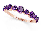 Rose gold Round Amethyst Scalloped Prong Set Eternity Band_19