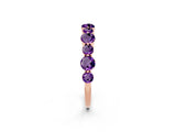 Rose gold Round Amethyst Scalloped Prong Set Eternity Band_20