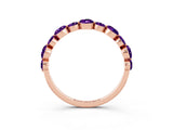 Rose gold Round Amethyst Scalloped Prong Set Eternity Band_21