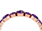 Rose gold Round Amethyst Scalloped Prong Set Eternity Band_22