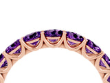 Rose gold Round Amethyst Shared Prong Eternity Band_10