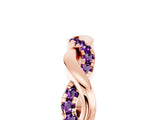 Rose gold Round Amethyst Twist Eternity Band with Pavé Setting_11