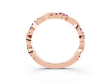Rose gold Round Amethyst Twist Eternity Band with Pavé Setting_9