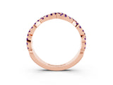 Rose gold Round Amethyst Twisted Eternity Band with Pavé and Shared Prong Setting_21