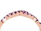 Rose gold Round Amethyst Twisted Eternity Band with Pavé and Shared Prong Setting_22