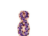 Rose gold Round Amethyst Twisted Eternity Band with Pavé and Shared Prong Setting_23