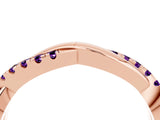 Rose gold Round Amethyst Twisted Infinity Band with Prong Setting_10