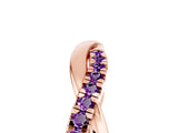 Rose gold Round Amethyst Twisted Infinity Band with Prong Setting_11