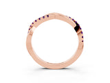 Rose gold Round Amethyst Twisted Infinity Band with Prong Setting_9