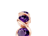 Rose gold Round Amethyst Wave Band with Channel Setting and Shared Prongs_11