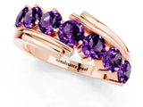Rose gold Round Amethyst Wave Band with Channel and Shared Prong Setting_19
