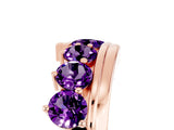 Rose gold Round Amethyst Wave Band with Channel and Shared Prong Setting_23