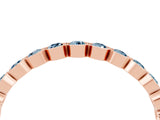 Rose gold Round Aquamarine Bezel Set Eternity Band_10