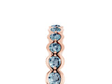 Rose gold Round Aquamarine Bezel Set Eternity Band_11