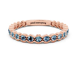 Rose gold Round Aquamarine Bezel Set Eternity Band_6