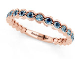 Rose gold Round Aquamarine Bezel Set Eternity Band_7