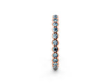 Rose gold Round Aquamarine Bezel Set Eternity Band_8