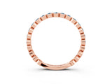 Rose gold Round Aquamarine Bezel Set Eternity Band_9