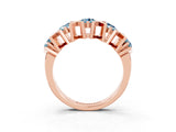Rose gold Round Aquamarine Channel Set Band with X-Prong Detail_9