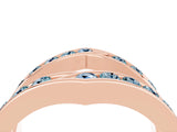 Rose gold Round Aquamarine Channel-Set Chevron Band_10