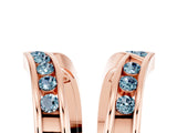 Rose gold Round Aquamarine Channel-Set Chevron Band_11