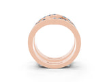 Rose gold Round Aquamarine Channel-Set Chevron Band_9