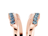 Rose gold Round Aquamarine Chevron Contour Band with Prong Setting_11