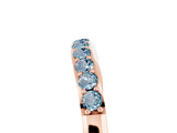Rose gold Round Aquamarine Curved Wedding Band with Channel Setting_11