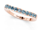 Rose gold Round Aquamarine Curved Wedding Band with Channel Setting_7