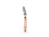 Rose gold Round Aquamarine Curved Wedding Band with Channel Setting_8