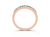 Rose gold Round Aquamarine Curved Wedding Band with Channel Setting_9
