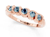 Rose gold Round Aquamarine Eternity Band with Twist Prong Setting_7