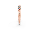 Rose gold Round Aquamarine Eternity Band with Twist Prong Setting_8