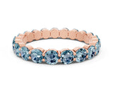 Rose gold Round Aquamarine Eternity Band with U-Prong Setting_30