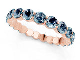 Rose gold Round Aquamarine Eternity Band with U-Prong Setting_31