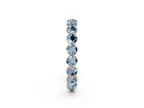 Rose gold Round Aquamarine Eternity Band with U-Prong Setting_32